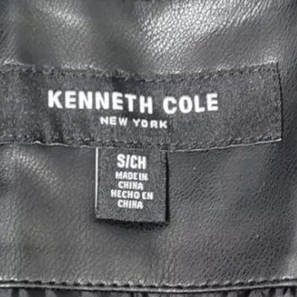 Women's Kenneth Cole Faux Leather Jacket - Black - Size Small - Picture 5 of 9